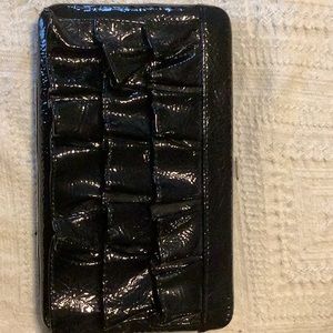 Black patent leather clutch. NWT